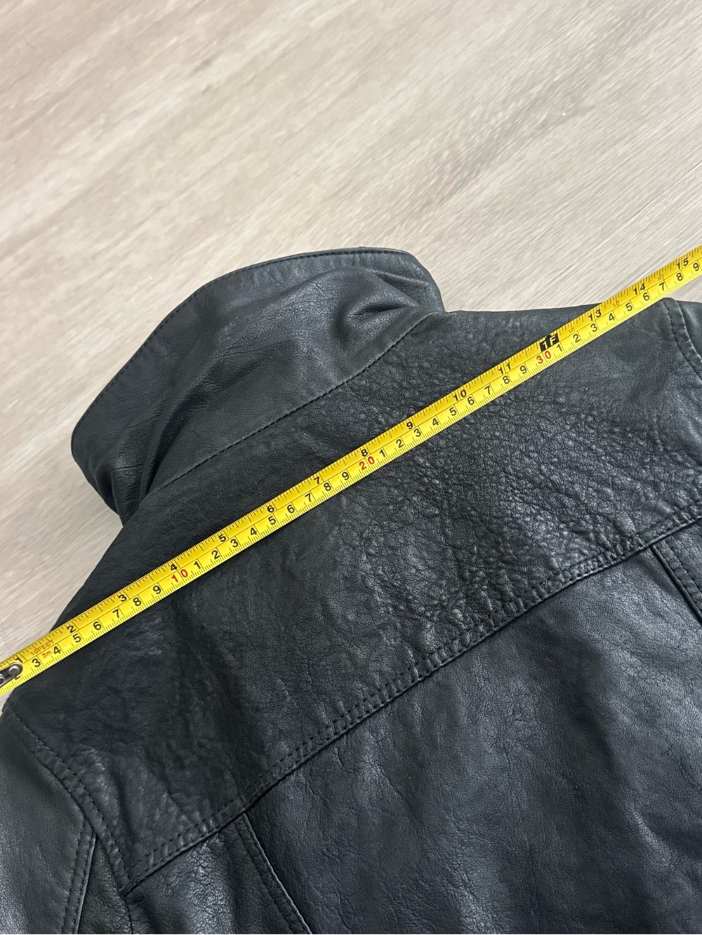 All Saints Vintage Black Leather Asymmetric Zip Jacket - Picture 12 of 16